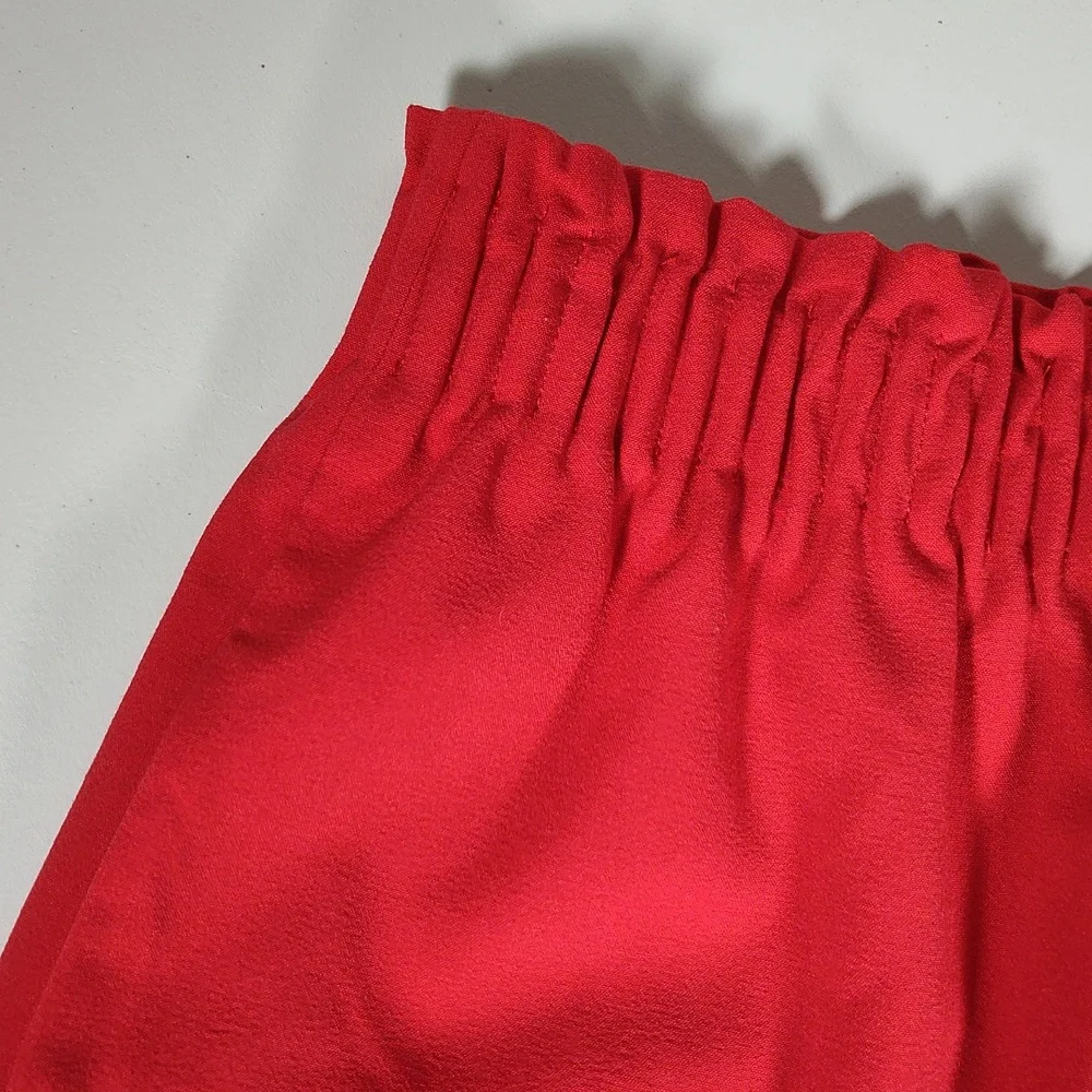 J. Crew Sidewalk paperbag bright red mini‎ skirt 4